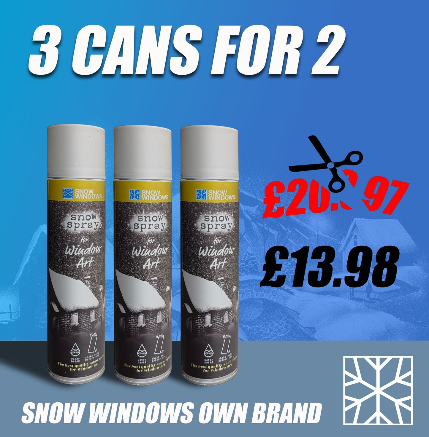 Christmas Early Bird: 3 Cans of Snow Spray for the price of 2! (Only through October)