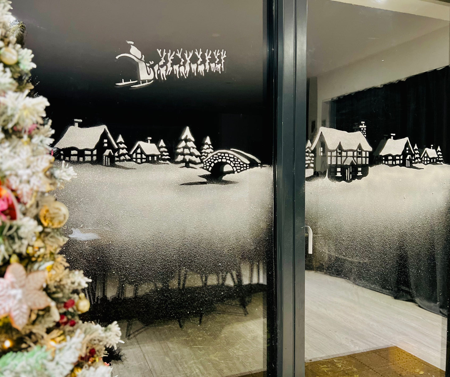 Snow Window Sprayed window