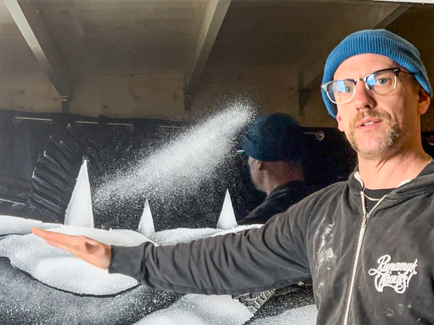 Snow window art, bespoke snow spray installations, snow spray stencils, Christmas window art, Christmas window decoration with snow spray, snow spray art number 1 snow spray artist number 1 window art easy to remove snow spray art sustainable window stencils reusable window stencils snow window