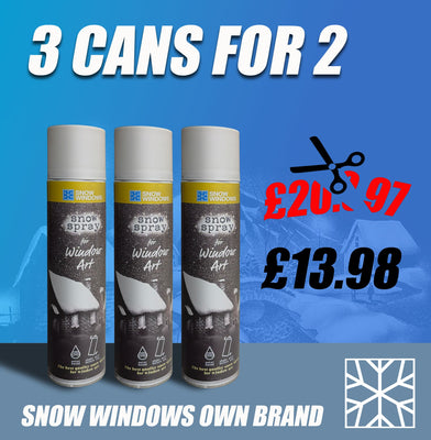 Christmas Early Bird: 3 Cans of Snow Spray for the price of 2! (Only through October)