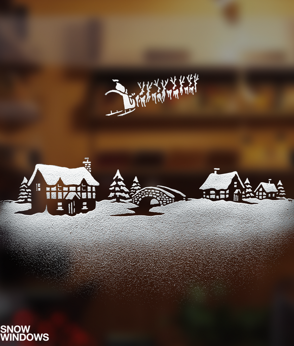 Christmas Stencils Snow Windows