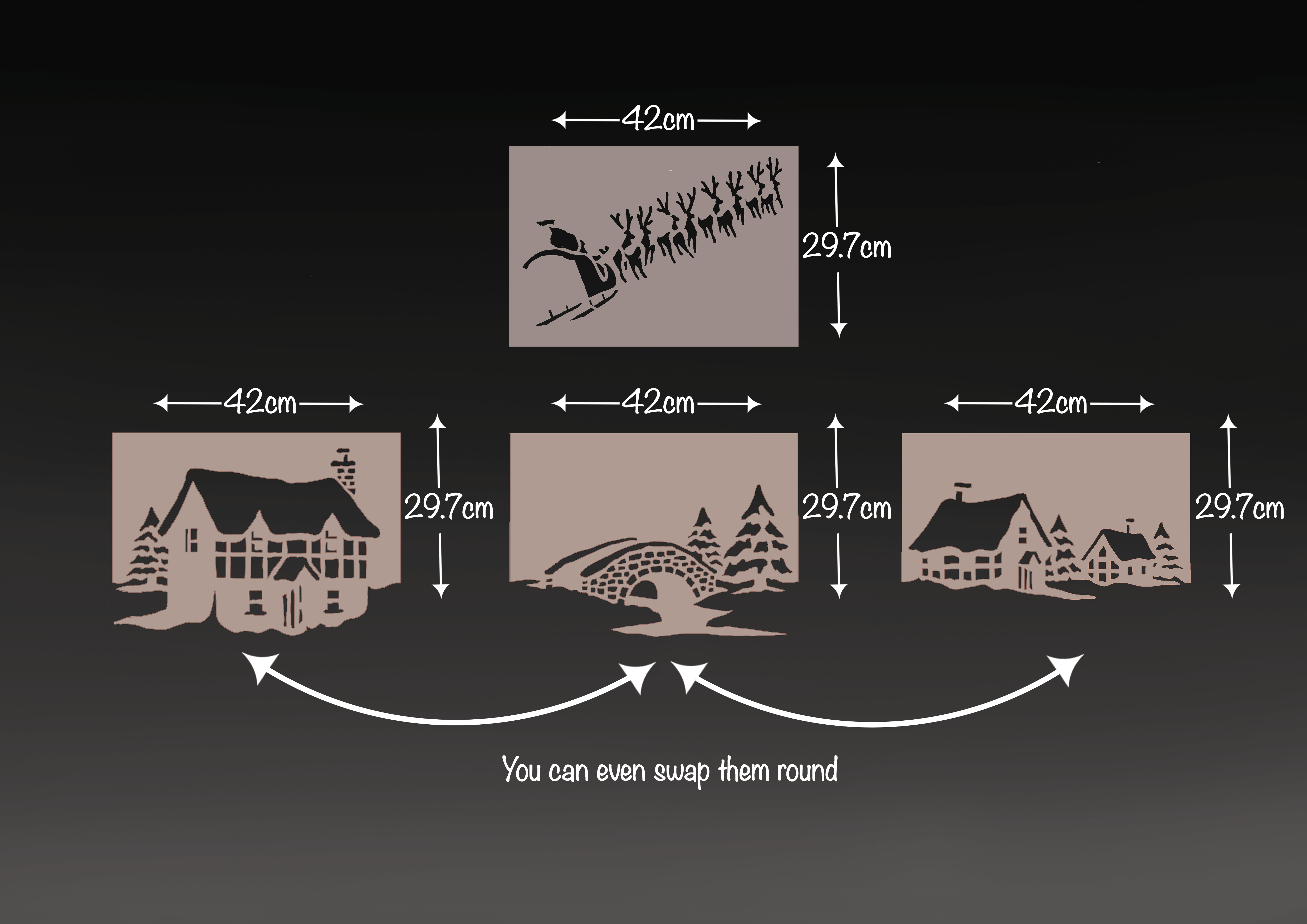 stencil measurements 1 christmas window stencils - snow windows